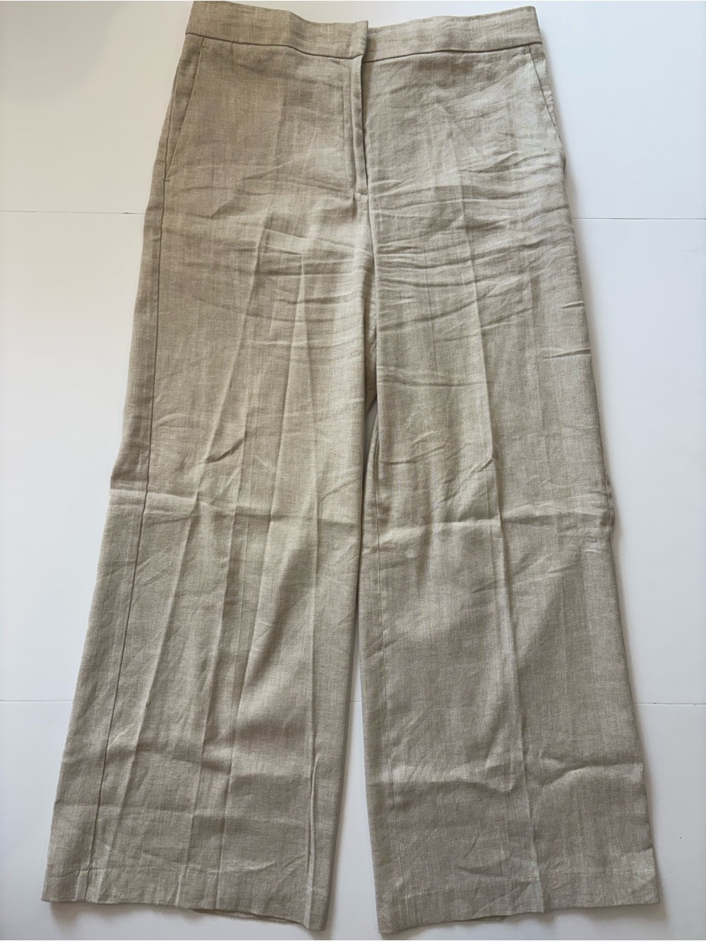 Ann Taylor Wide-Leg Linen Blend Pants in Beige/Tan 12